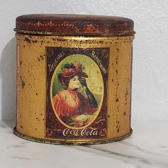 3/$25 Vintage Coca Cola Tin Collectible Can Style Container - Picture 3 of 9